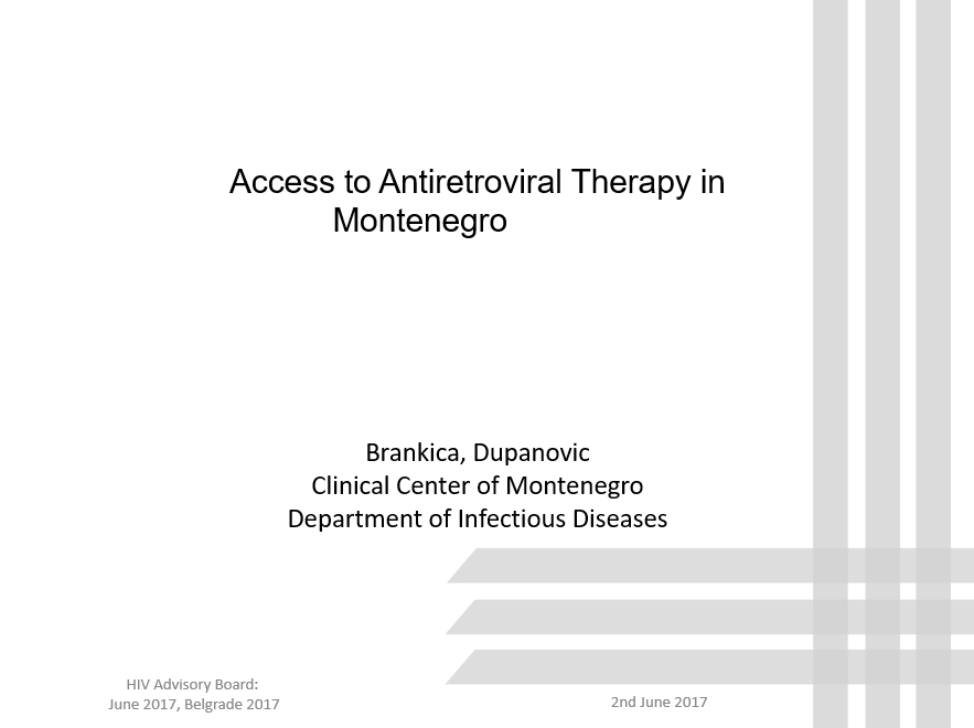 Access to ARV in Montenegro by dr. Brankica Dupanović